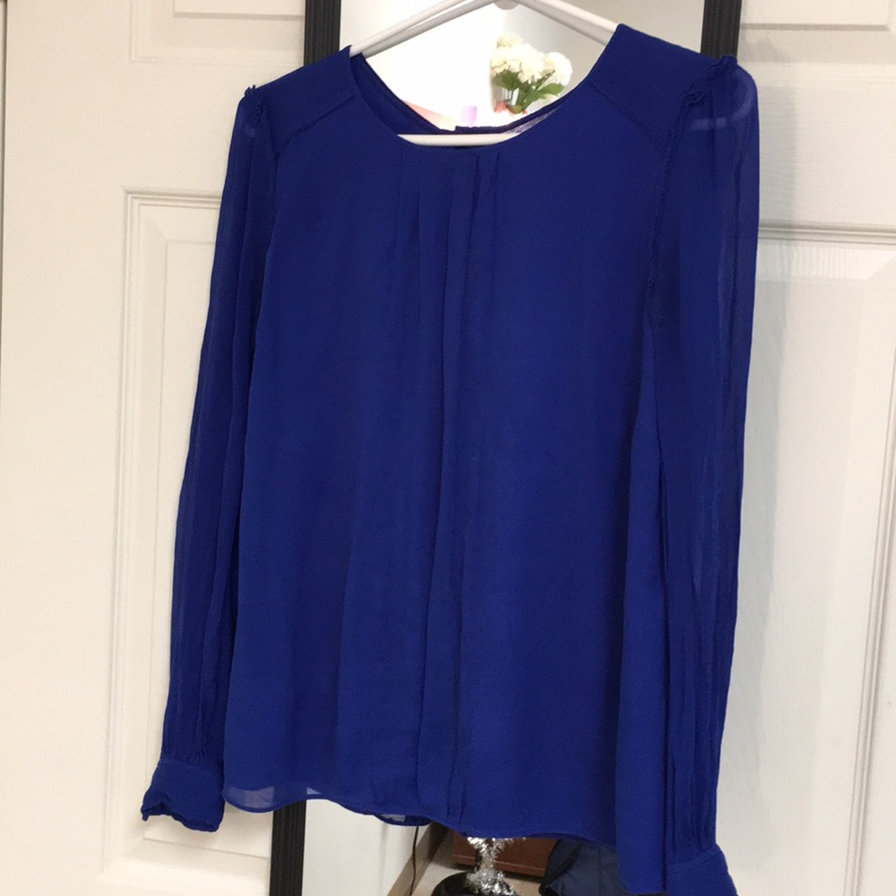 Blue long sleeved blouse